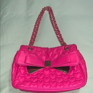 Betsey Johnson pink heart purse